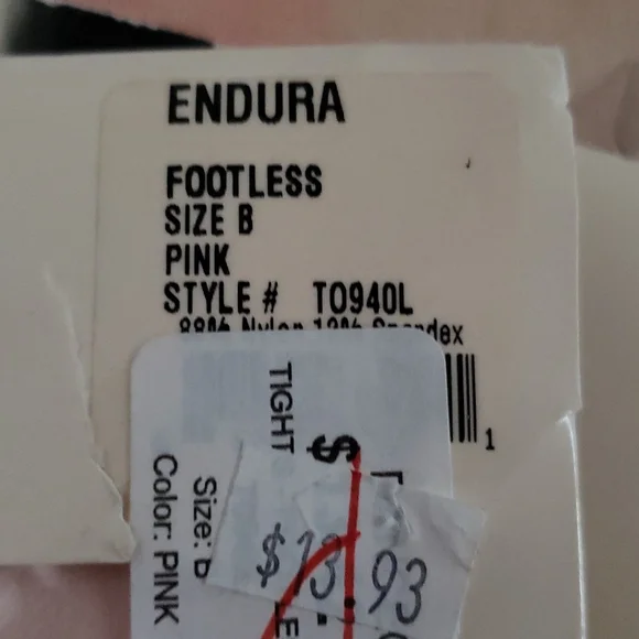 2 Footless Ladies Tights. Pink Tights Enduro Ballet Tights - Picture 2 of 5